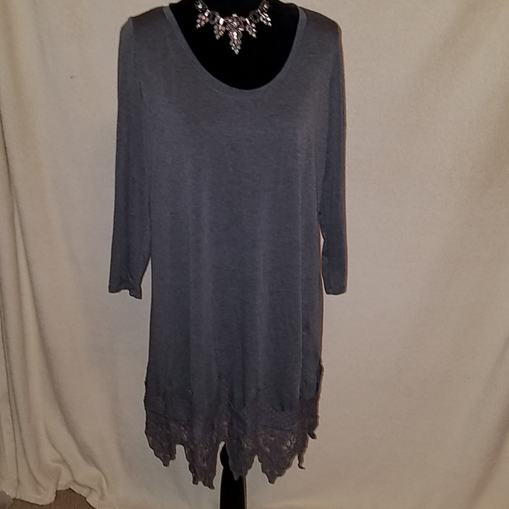 Dark grey long blouse
